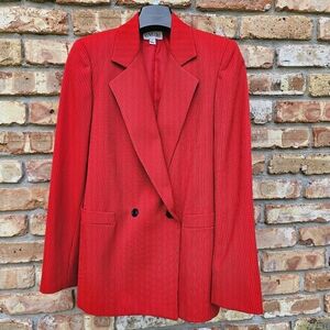 Vintage Micki Red Pinstriped Wool Blazer